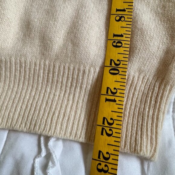 Marisa Christina Sweater Medium Cream Angora Lambswool Beaded Pearls & Sequins - Picture 10 of 11